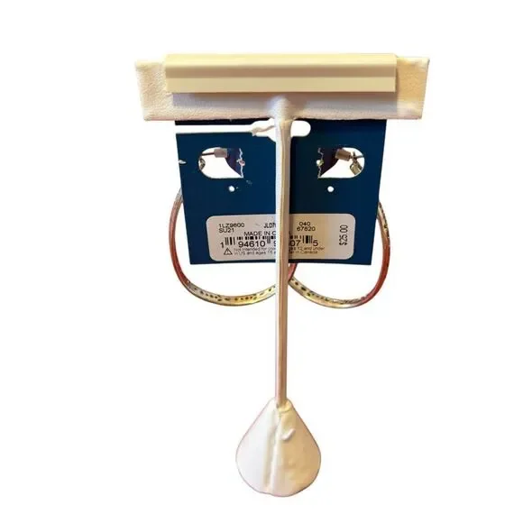 Stenciled OpenWork Teardrop Silver Toned Hoops. - Picture 4 of 5